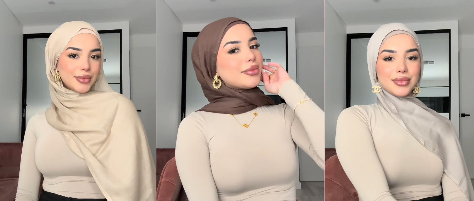 hijab styles with earrings