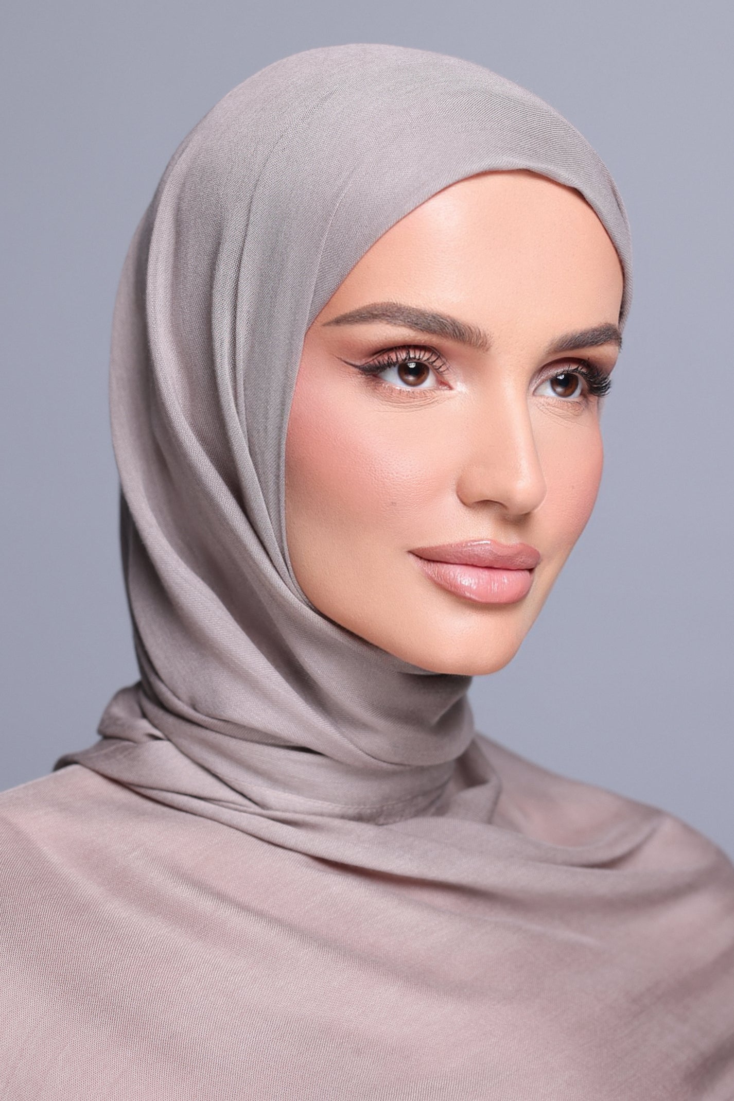 Taupe Modal Hijab Set